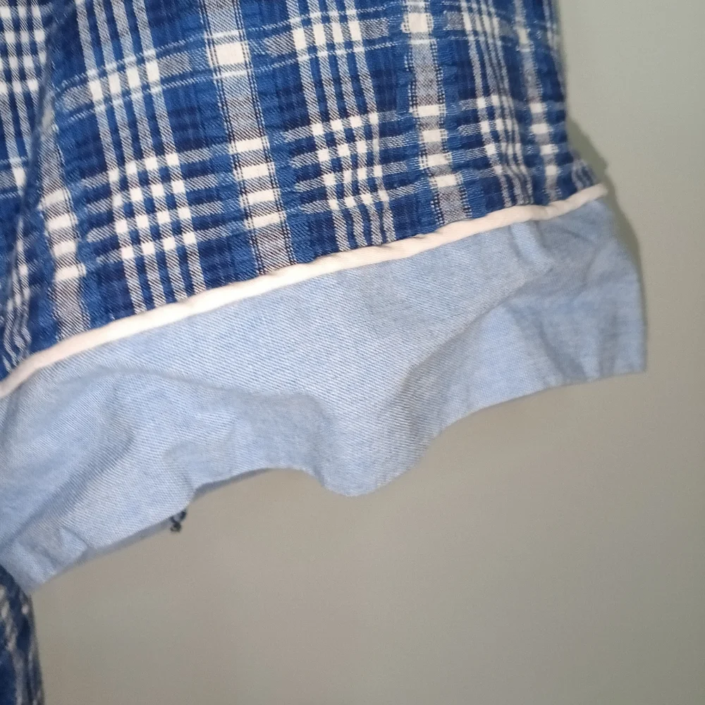 Blue Plaid Seersucker Robe - Picture 6 of 8